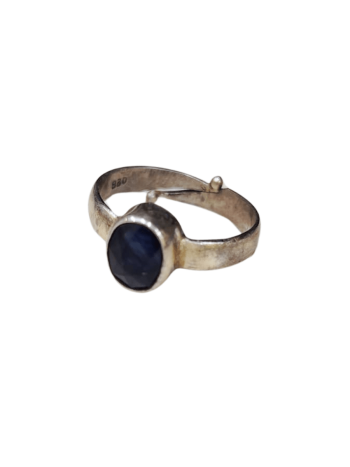 Blue Sapphire Silver Ring / Neelam Stone Ring / Shani Ratna Silver Ring - (BSR-007)