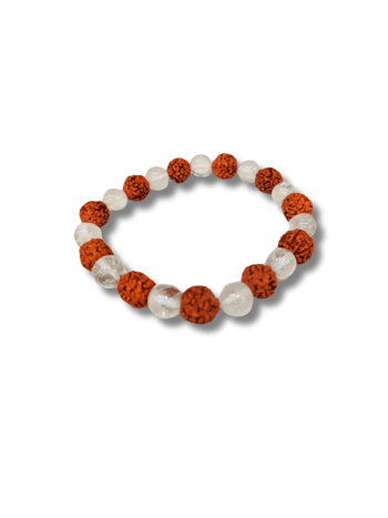  Rudraksha Beads And crystal Stone bracelet