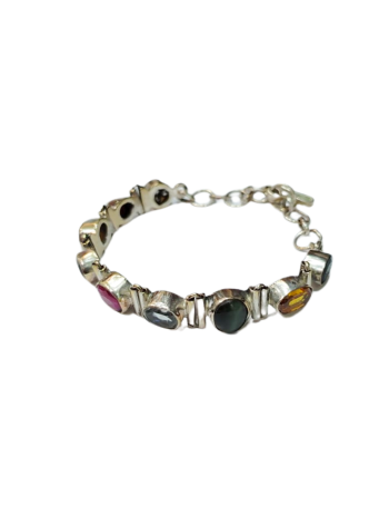 navratna bracelet in white metal