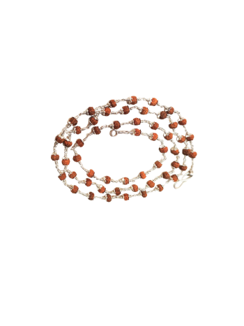 5 Mukhi Rudraksha Mala in Silver