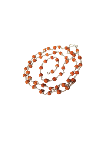 5 Mukhi Rudraksha Mala in Silver