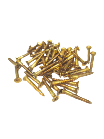 Brass Screw Small 50 - Ideal for Construction, Furniture, Electrical & Marine Use (PVBSS-001)