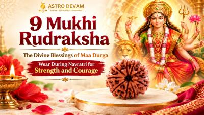 Benefits of Wearing 9 Mukhi Rudraksha during Navratri | Nau Mukhi Durga Bead for Courage & Bravery